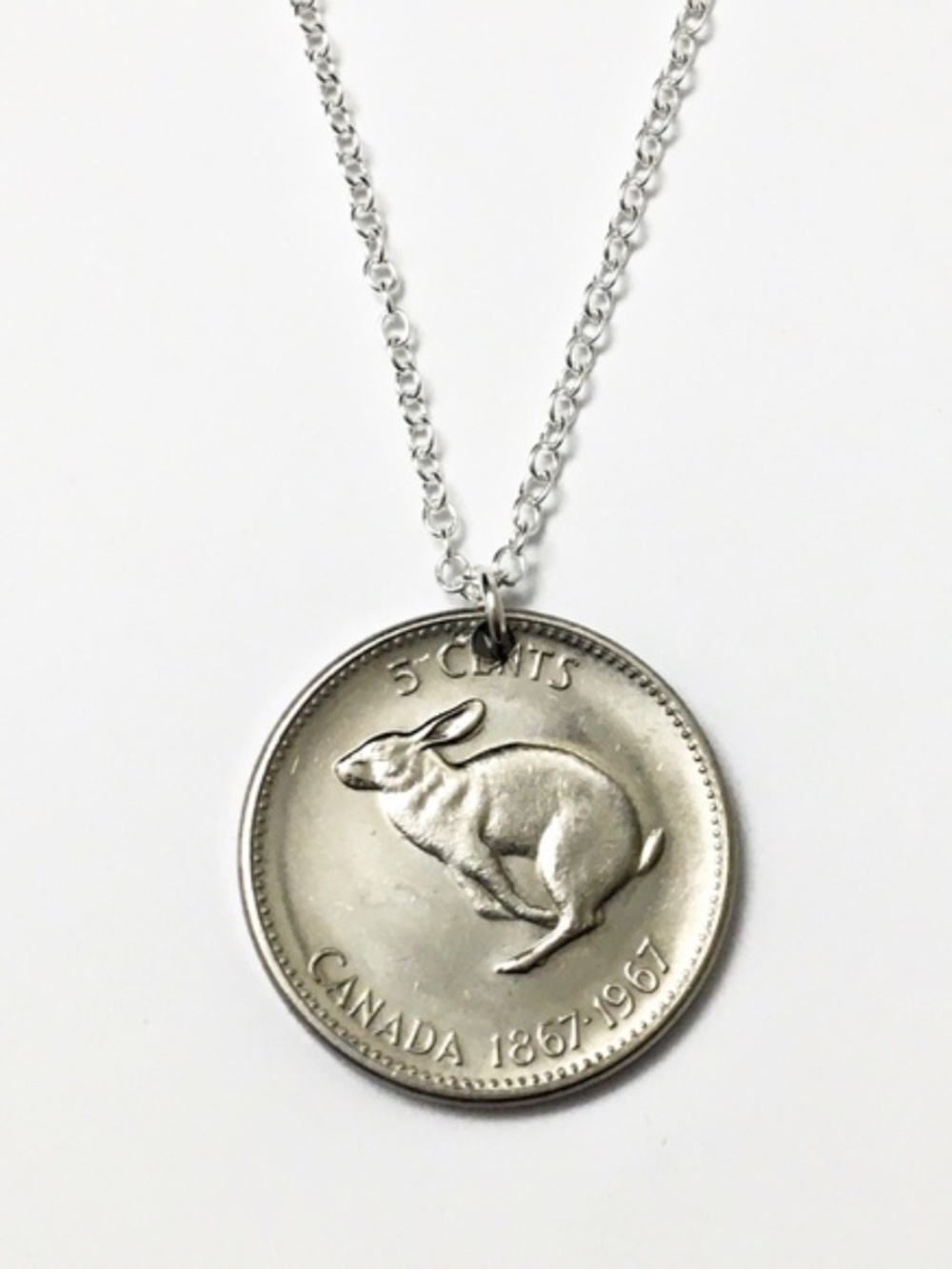 1967 Lucky “Rabbit” Coin Necklace, 16-inch